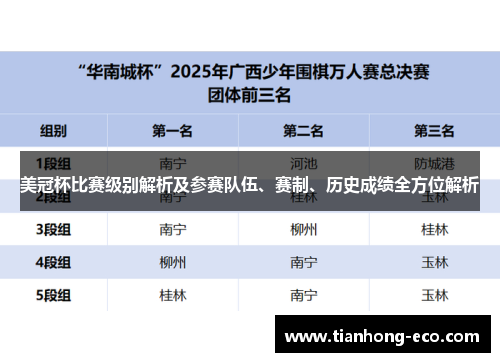 美冠杯比赛级别解析及参赛队伍、赛制、历史成绩全方位解析